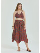 Gipe Detailed Waist Tied Retro Plus Size Skirt 4591